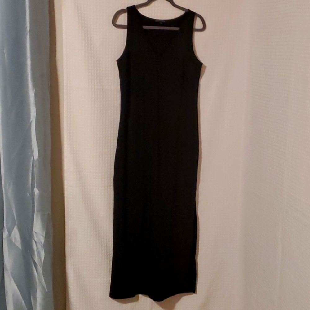 Boston Proper Black Travel Maxi Dress V Neck